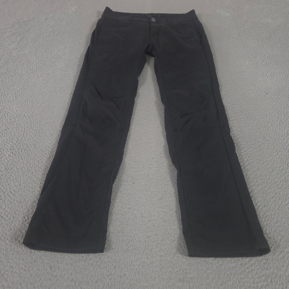 PrAna Pants Womens 6 Black Halle Straight Leg Roll Tab Cuff Zion Stretch Utility